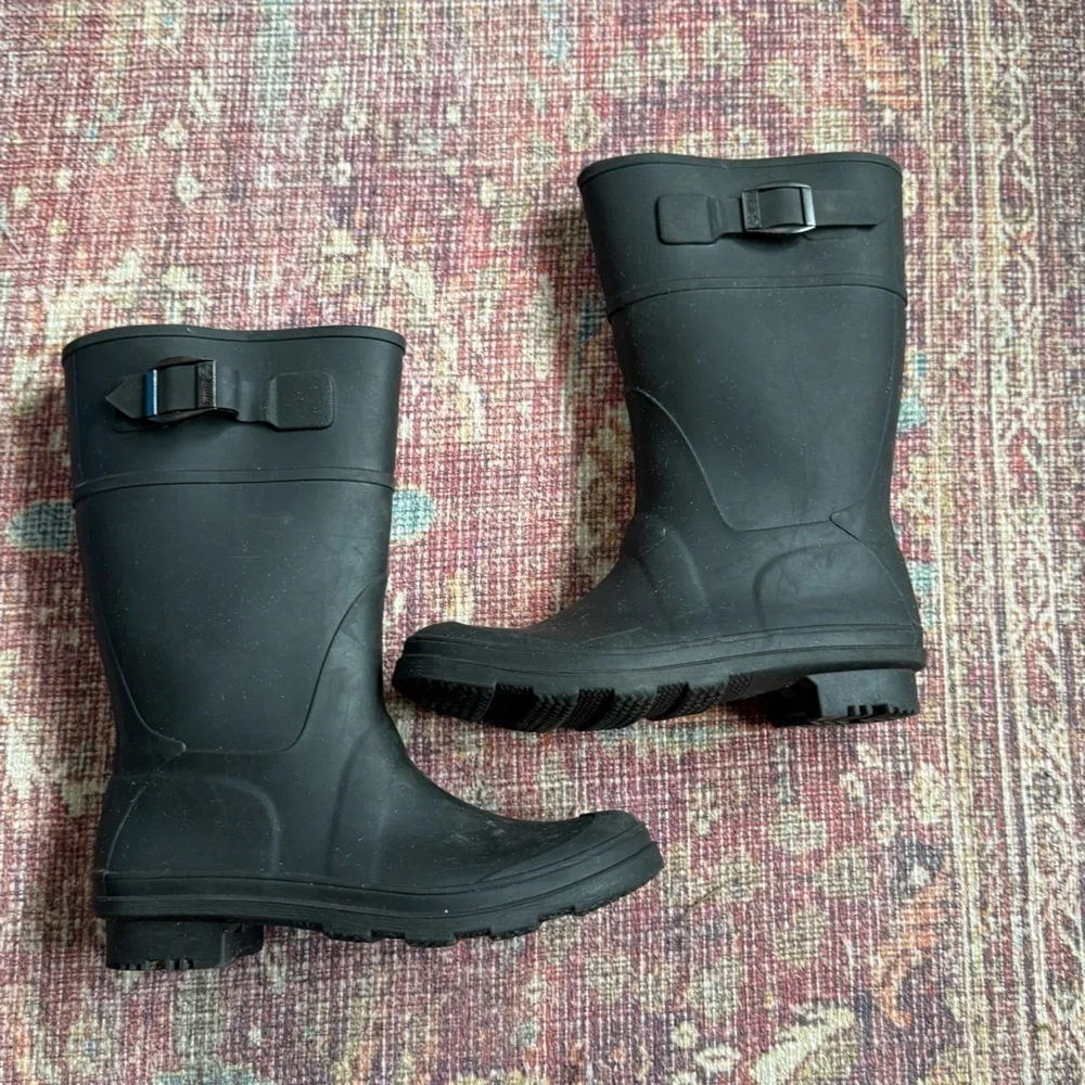 Kamik Black Rubber Kids Raindrops 3 Rain Boots